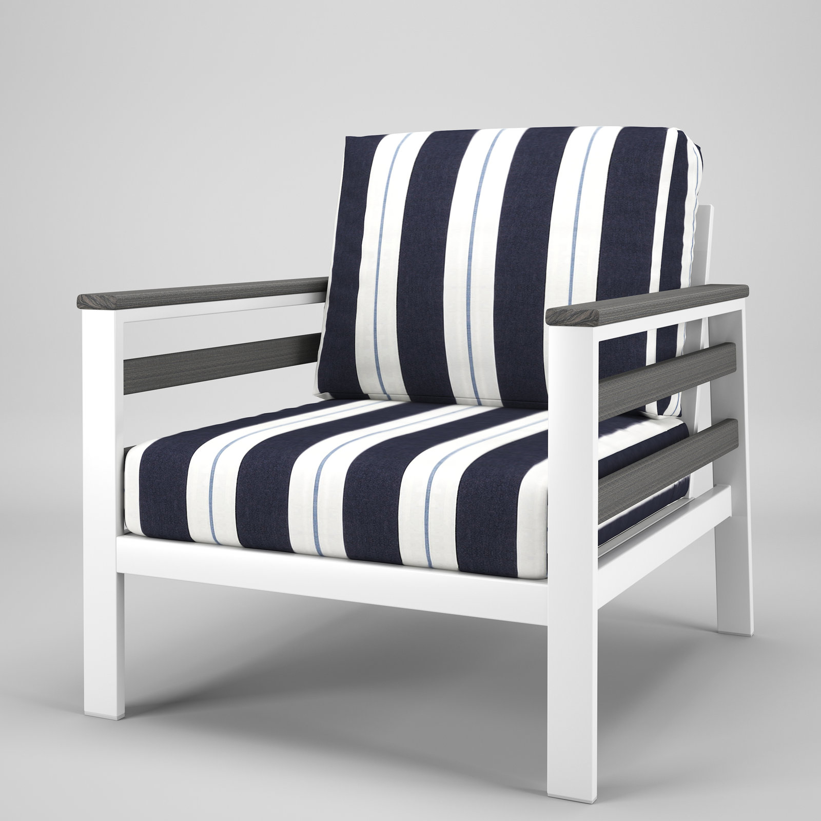Townsend Metal Outdoor Lounge Club Chair With Sunbrella Cushion, Relate Harbor