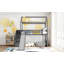 Lit mezzanine simple avec deux tiroirs et glissade, lit maison avec glissade-1589249410