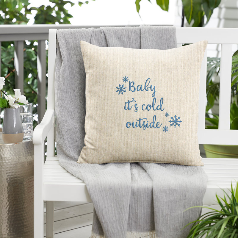 Embroidered Sunbrella® Outdoor Throw Pillow