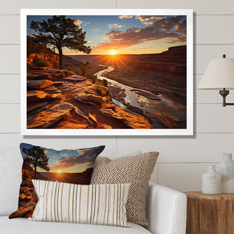 Canyon Canyon II - impression, H 16 po x l 32 po x P 1 po, Cadre photo blanc