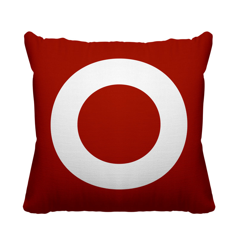 Coussin décoratif intérieur / extérieur Spencer Circle, 19 po x l 19 po, Rouge