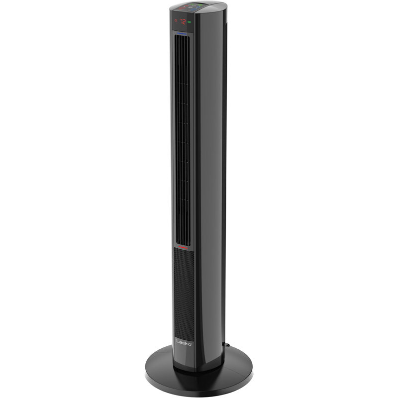 Black Ceramic Tower Fan and Space Heater with Remote