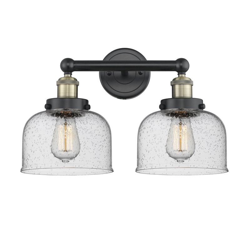 Éclairage pour meuble-lavabo à 2 lumières à intensité variable Arlester, Bullé, Laiton antique noir