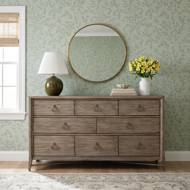 Regan 67" W 8-Drawer Kiln-Dried Dresser, Natural