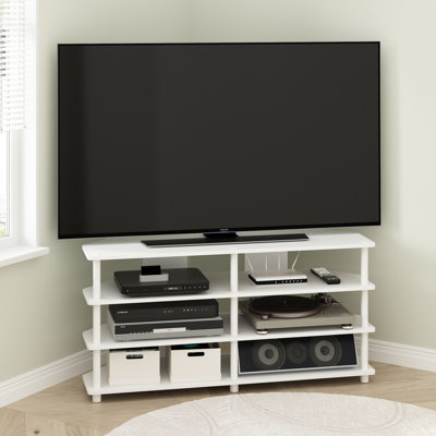Sharee Easy Assembly 4-Tier Corner TV Stand for TV up to 55-Inch