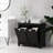 Dual Tilt Out Laundry Hamper Cabinet, Bathroom Storage. 2 For Washroom, Black. Modern Floor Cabinet With Generous Towel Storage Facility. Separate & Dark Items. Made, Water-. Toppling. Wall Mountable