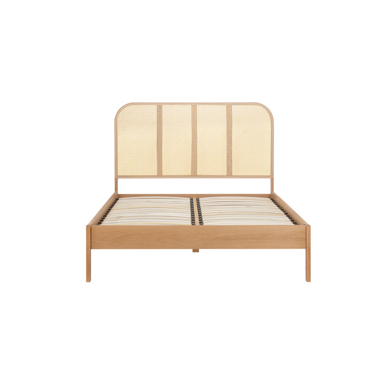Adeoye RATTAN BED, Double (4'6), Oak