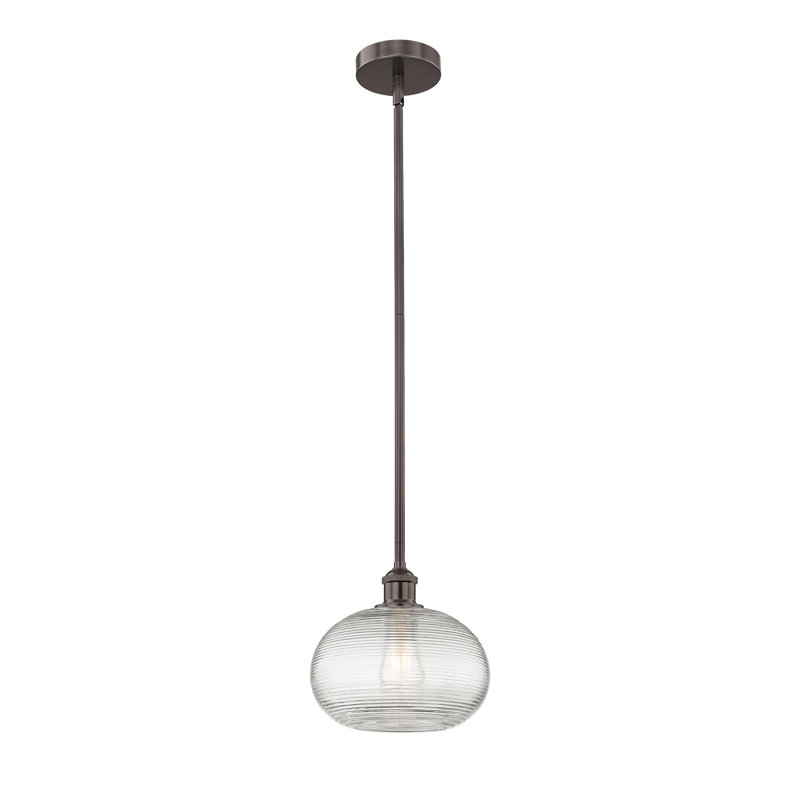 Luminaire suspendu 1 tige Edison Adamariz-616-G555, H 9 po x l 10 po x P 10 po, Bronze huilé