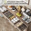 Buffet contemporain de 55 po à 4 portes, 3 tiroirs et tablettes réglables - Rangement polyvalent pour la cuisine, la salle à manger, le salon et le café - gris