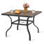 Ensemble de salle à manger de patio 5 pièces avec trou pour parasol, plateau en faux bois, conception empilable