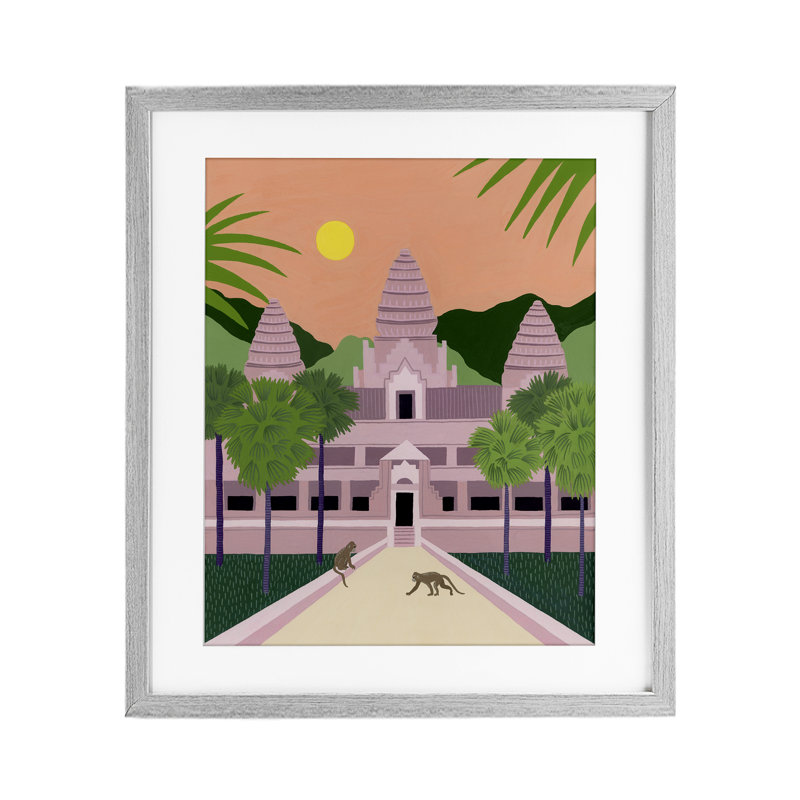 Angkor Wat Architecture, reproduction encadrée sous verre, conception de Courtney Haley, H 21 po x l 17 po