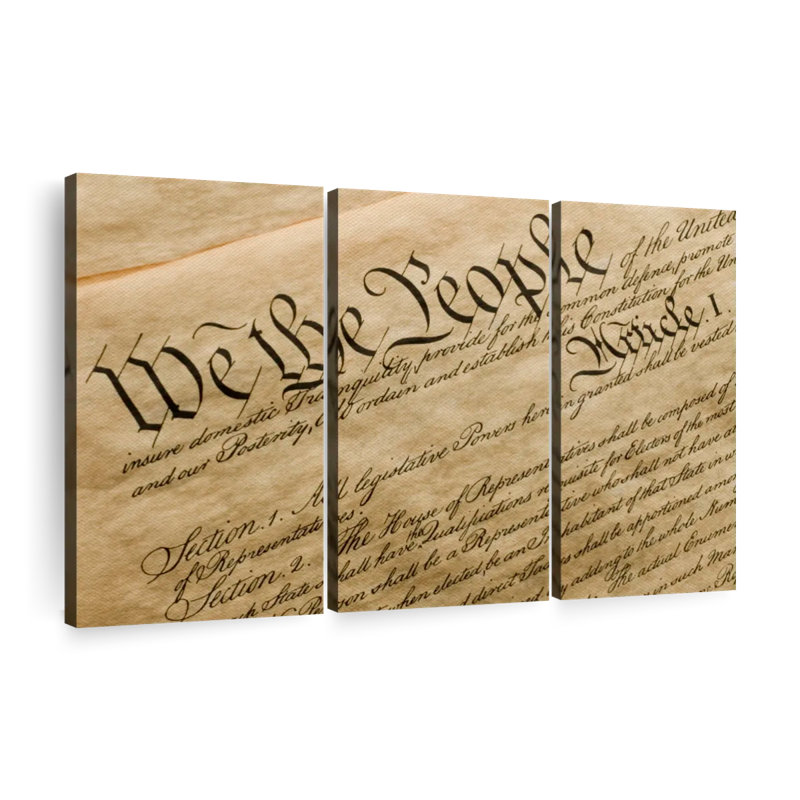 Preamble To The Constitution Wall Art Multi Piece Canvas Print, H 48 po x l 74 po x P 1,25 po