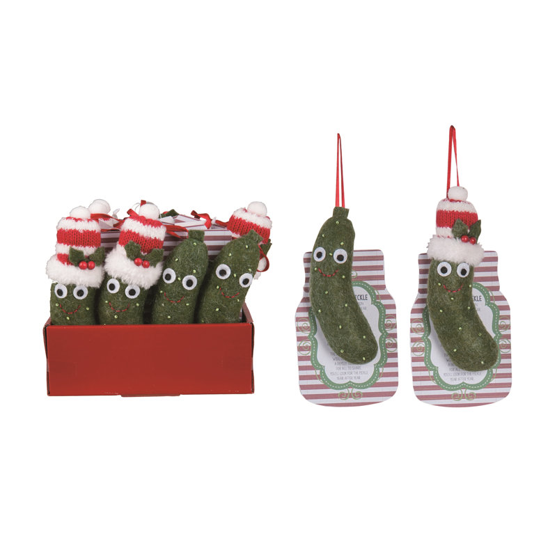  Ensemble de 12 décorations de Noël en polyester multicolore avec décorations en polyester 4,5 po