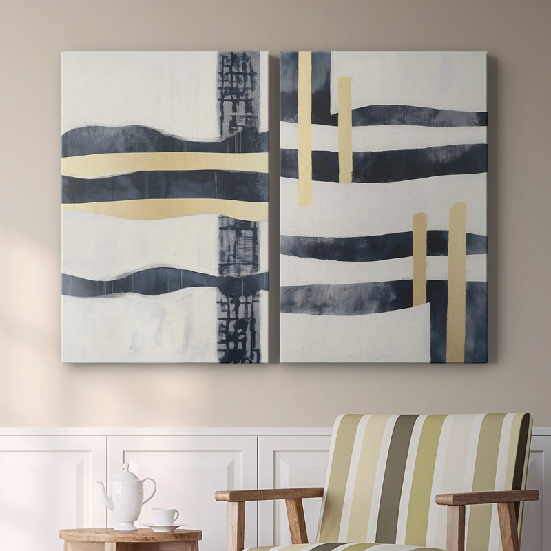 ABSTRACT Series DCCDXCVI - Toile tendue avec châssis de qualité supérieure - Prêt à être accroché, H 36 po x l 48 po