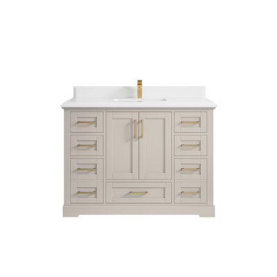 Boston 48 In. W X 22 In. D Single Sink Bathroom Vanity In Fine Grain With Cove Edge