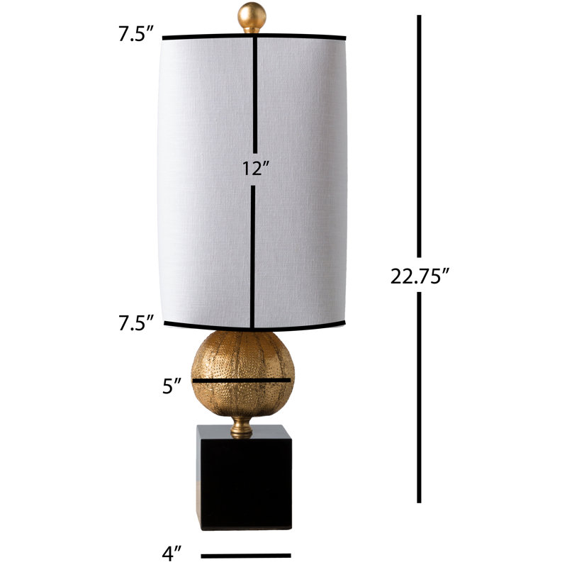 Treiber Metal Table Lamp, Black/Gold
