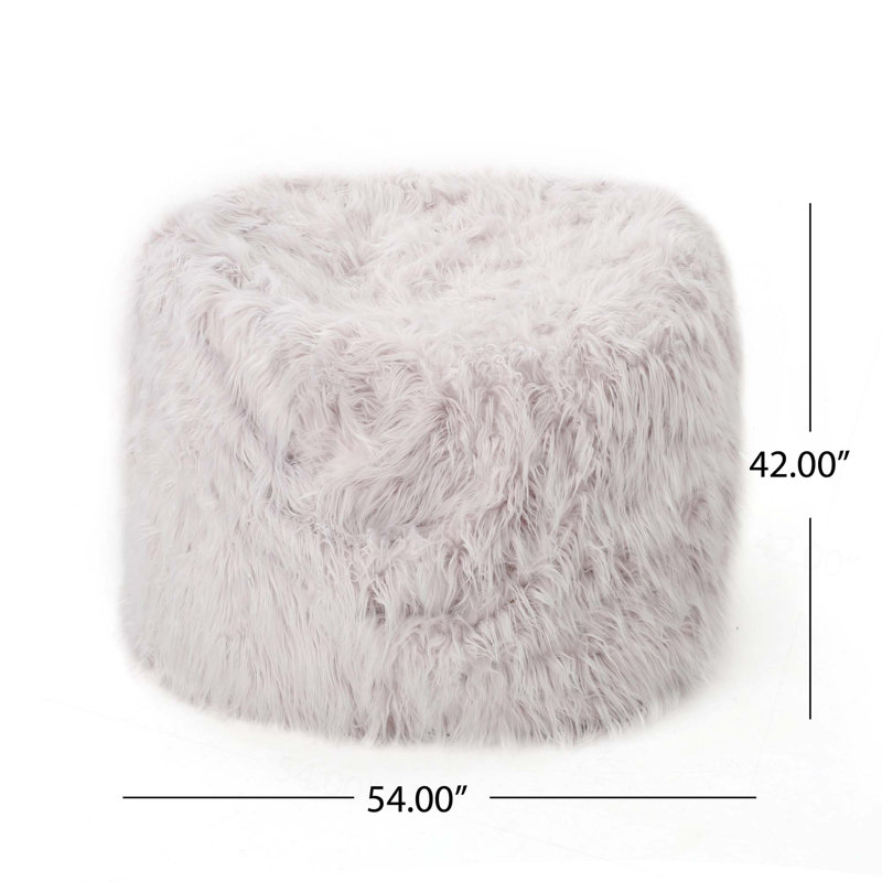 Pouf rond en fausse fourrure 5 pieds, Fausse fourrure lavande