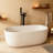 47'' Independent Solid Surface Resin Stone Bathtub with Pop-Up Drainage, Modern Design for Small Households-120330777