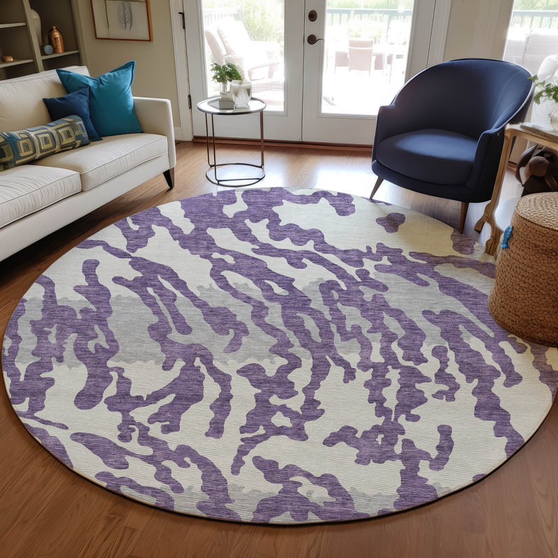  Tapis intérieur / extérieur mâle avec envers antidérapant, Rond 8 pi