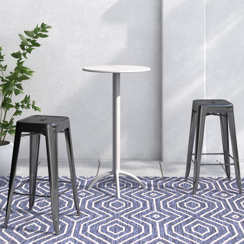 Table de bar en plastique, Blanc
