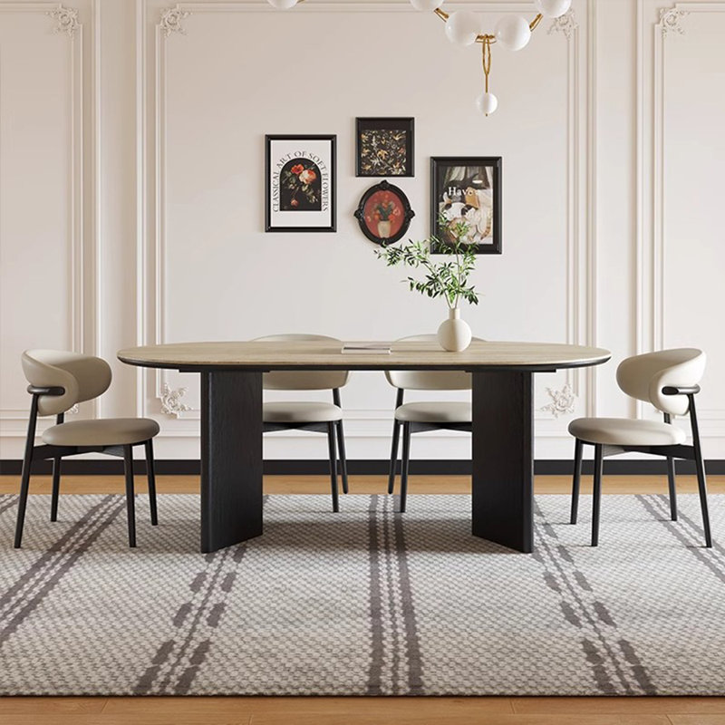 Ensemble de table de salle à manger ovale de style français, H 29,53 po x L 62,99 po x l 31,5 po