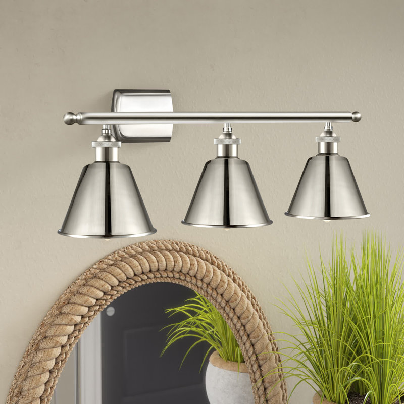 Dallyn 3 - Light Dimmable Vanity Light, 60 Watt Vintage Incandescent Bulb, Antique Copper, Antique Copper