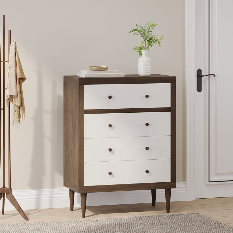 Commode à 4 tiroirs NORDIC, Walnut/White