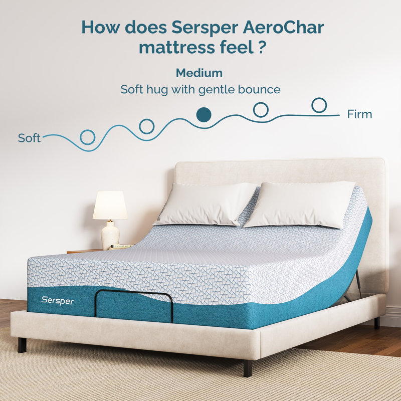 12" & 14" Medium Firm Copper Infused Gel Memory Foam Mattress, King, 14"