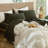 MooMee Sheet Set Extra Deep Pocket 100% Washed Cotton Linen Like Textured Lightweight Breathable-458620510-404490831