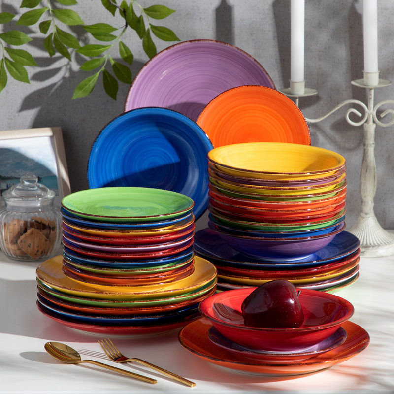 Bonita Piece Dinnerware Set - Service for 12, Assorted Colors