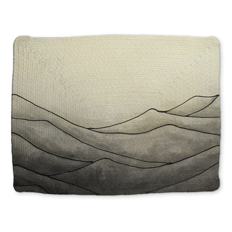 Desaturated Waves Abstract Brown Braided Polyester Placemat