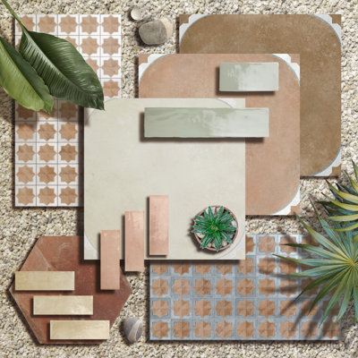 Carreau de porcelaine marocain pour mur et plancher 17 po x 17 po Tetuan