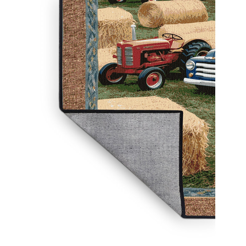 Tapis de transport brun lavable à la machine, Carré 5 pi