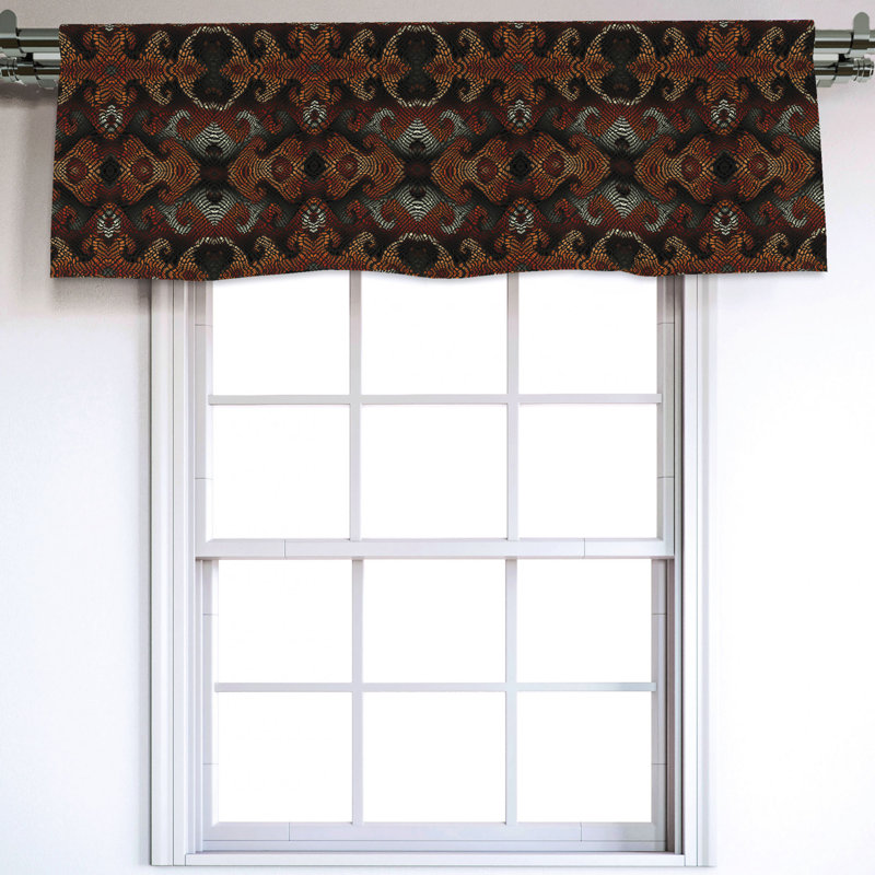 Sateen Abstract Ruffled Window Valance
