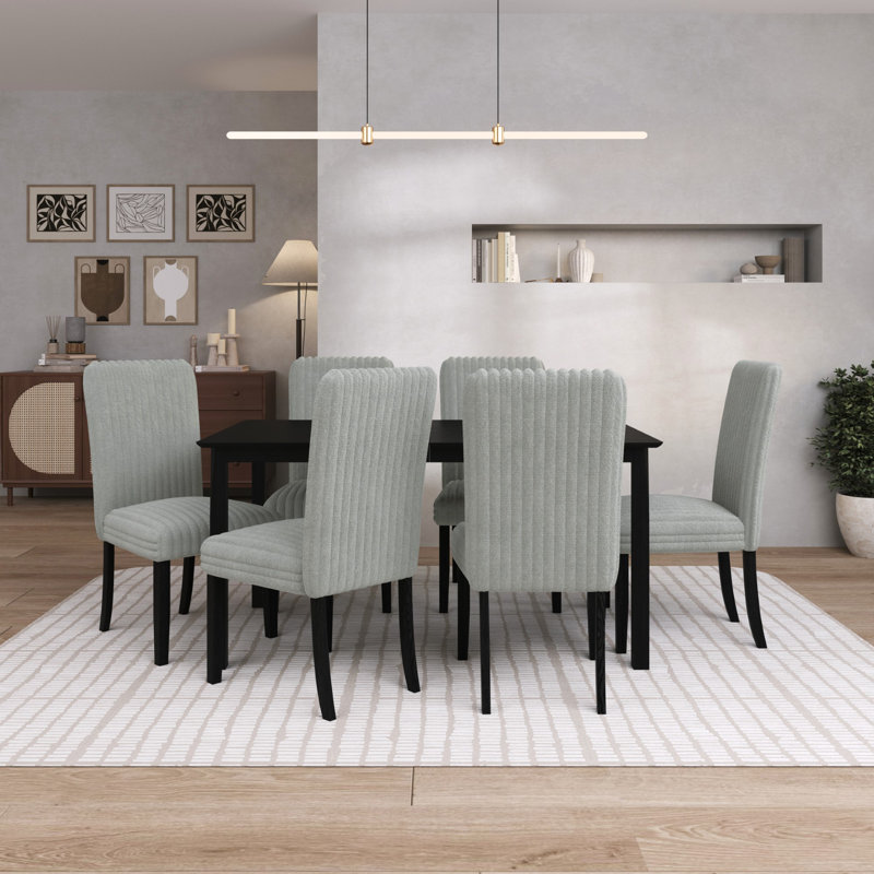 Georgina 7-Piece Dining Set, Light Grey