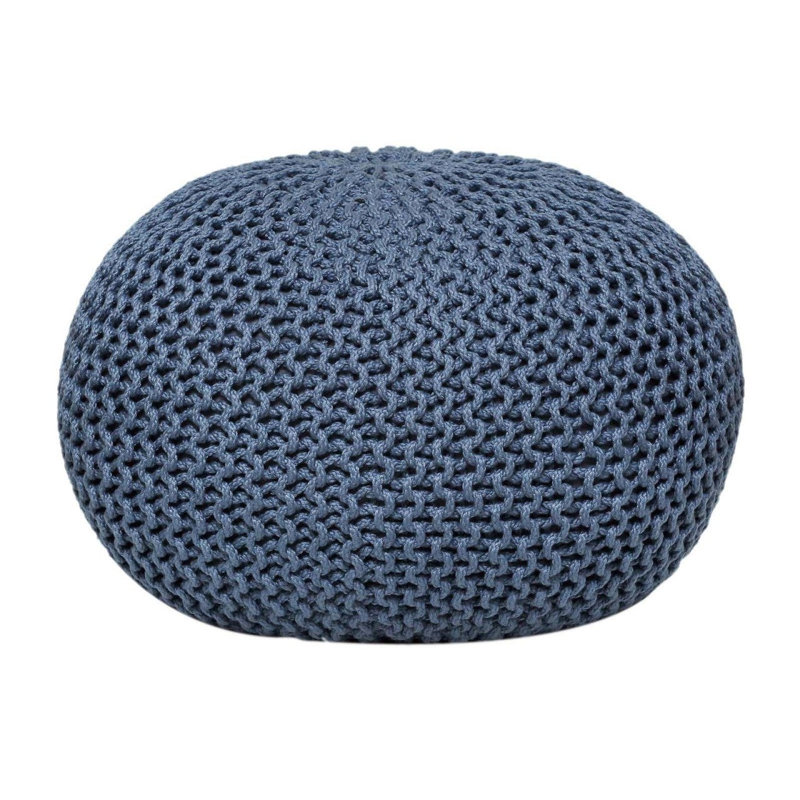 Iyana 55cm Wide Pouf Ottoman, Blue