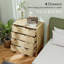 Commode cannelée pour chambre à coucher avec 4 tiroirs, commode de 28 po de largeur avec poignées à doigts dorées et 4 pieds en bois-2143874684