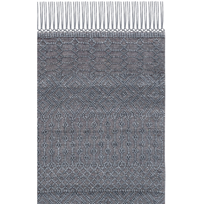 Leedey Hand Woven Pet Yarn/Cotton Southwestern Rug in Dark Gray, Rectangle 4' x 6'