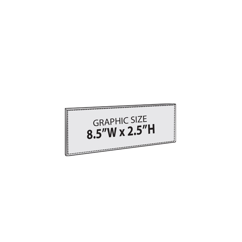 Clear Acrylic Wall Sign Holder with Adhesive Tape, 8.5" x 2.5", 10-Pack