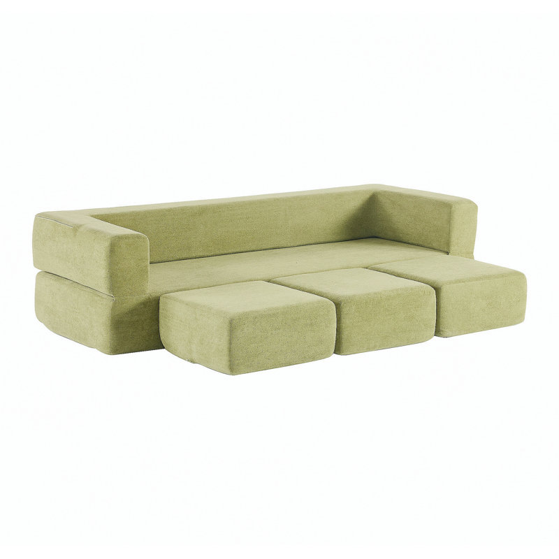 Canapé modulaire polyvalent, détachable, combinable et inclinable, canapé-lit à double usage pour petits appartements, maisons de location, salons et chambres à coucher, vert