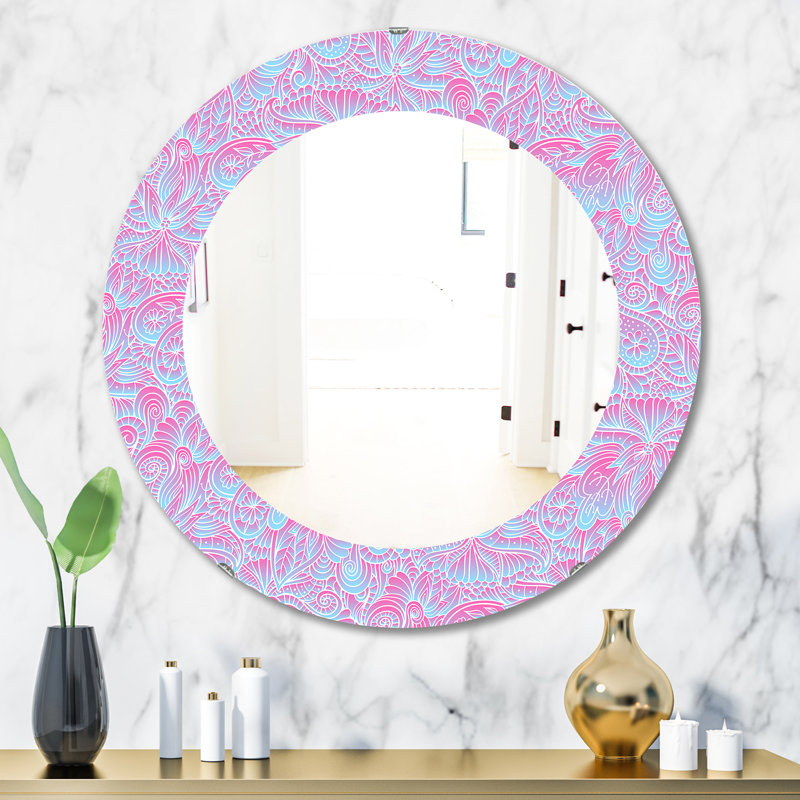 Miroir d'appoint sphérique 7 bohémien et éclectique, H 31,5 po x l 31,5 po
