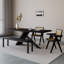 Table de salle à manger rectangulaire noire en bois massif et fer-1545341354