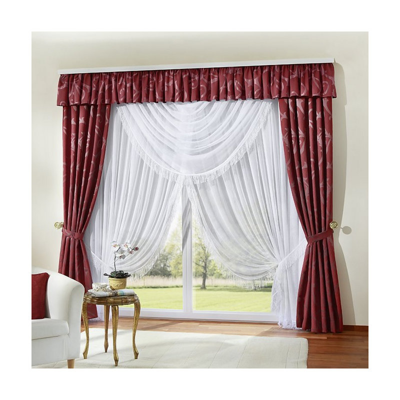 Alday Room Darkening Curtain Pair, 135cm Width x 180cm Drop, Red