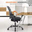 Fauteuil de bureau ergonomique en filet à dossier moyen, chaise de travail pivotante à hauteur réglable avec support lombaire, chaise de bureau à large siège respirant pour bureau personnel, capacité de 250 lb-2106680552-2106680559