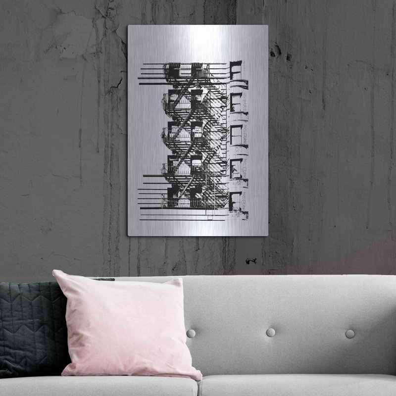 «NYC in Pure BandW XV» par Jeff Pica, art mural en métal, 16 po x 24 po, H 36 po x l 24 po