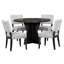 Ensemble de table de salle à manger 5 pièces rondes pour 4 personnes, table de cuisine rétro et ensemble de 4 chaises avec base conçue, table de salle à manger en bois avec 4 chaises rembourrées pour petit espace et salle à manger (espresso)