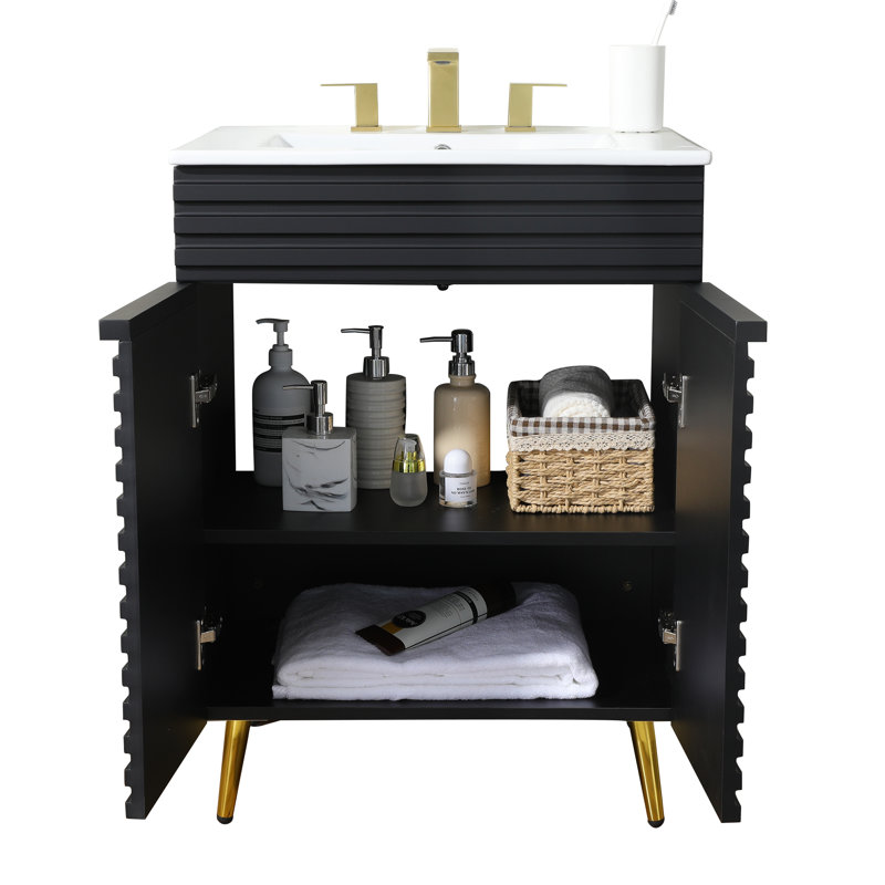 24'' Modern Freestanding Single Bathroom Vanity Set