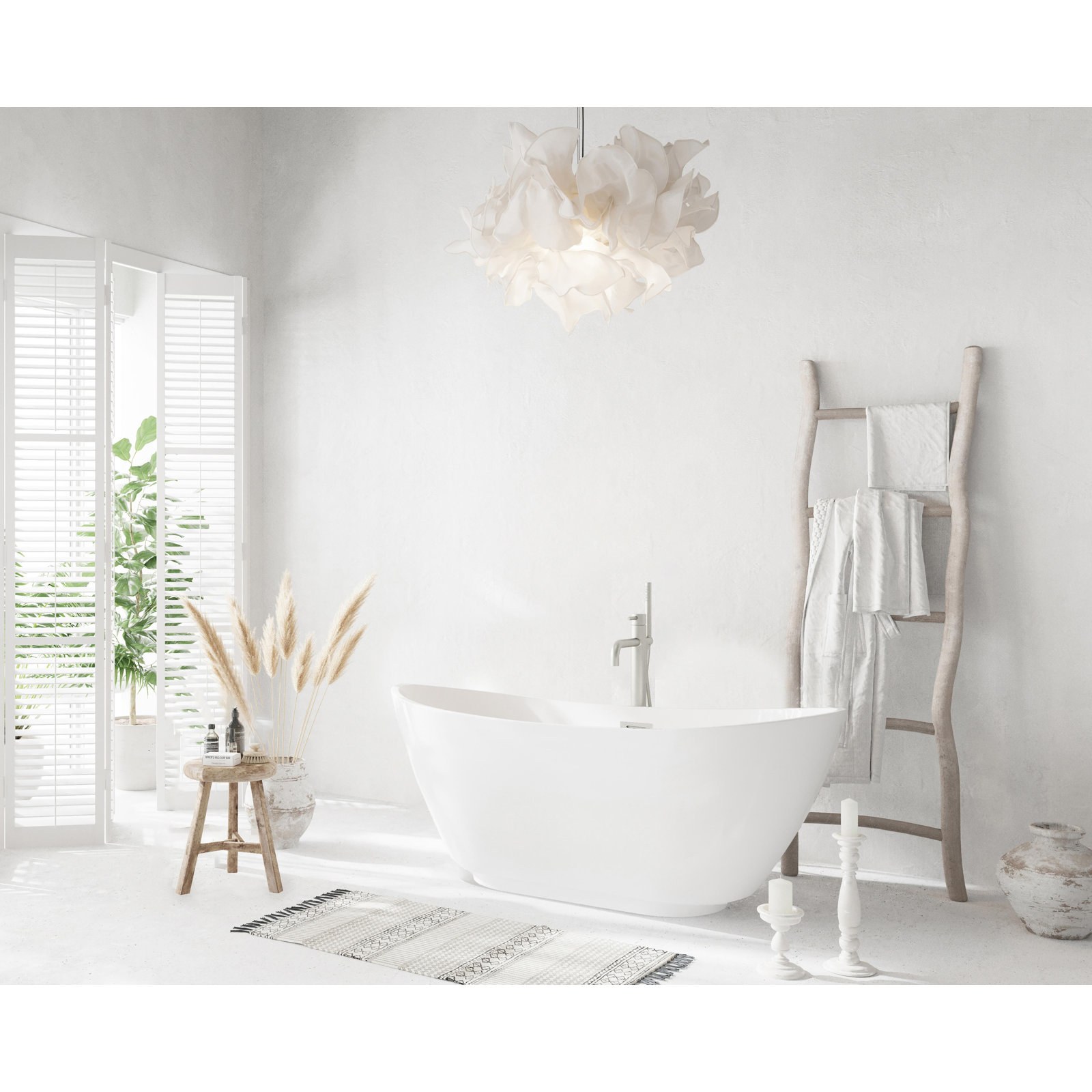 Labrusca 62" Soaking Bathtub, Brushed Nickel