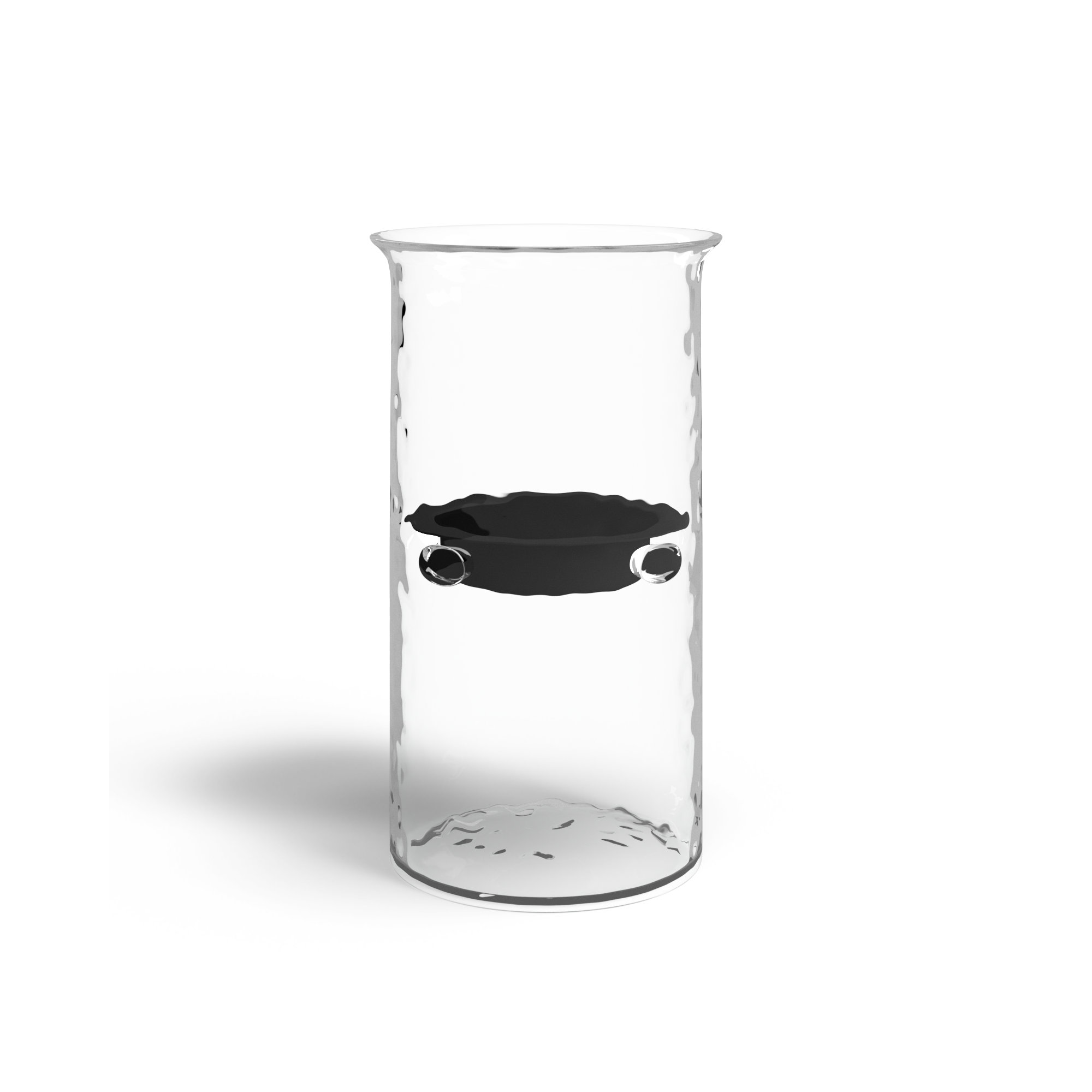 Sakie Glass and Metal Hurricane, 10" H x 6" W x 6" D
