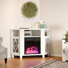 Corner TV Stands For Tvs Up To 55''With Fireplace Included